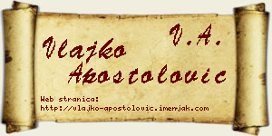 Vlajko Apostolović vizit kartica